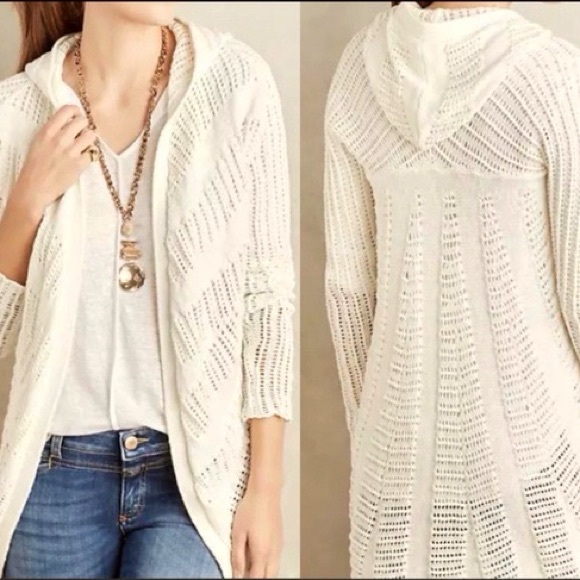 Anthropologie Sweaters - Anthropologie Moth Hooded Open-Front Cardigan Sweater